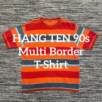 HANG TEN 90s 한텐 사슴털 멀티 보더 T셔츠