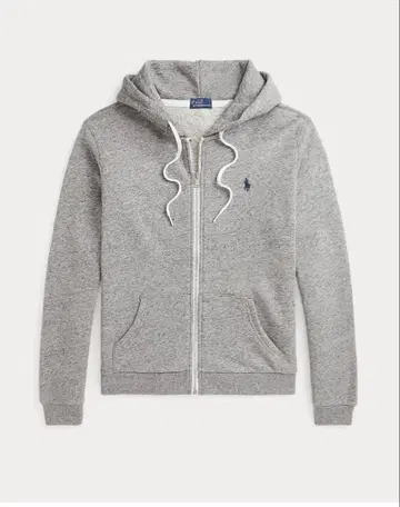 폴로 랄프 로렌 코튼 플리스 풀 집업 후디 그레이 L