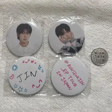 RUN SEOKJIN 진 캡슐 토이 코인 메달 캔뱃지 BTS