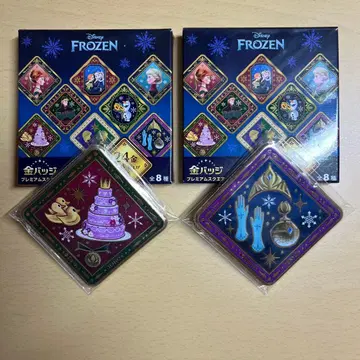 아나와 눈의 여왕 FROZEN 금 배지 프리미엄 스퀘어 캔뱃지