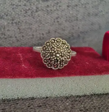 마카사이트 빈티지 실버 반지 14호