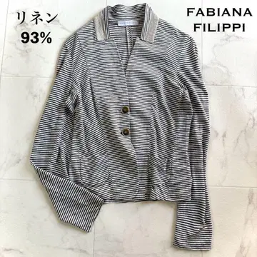 새상품급 파비아나 필리피 린넨 모니레 소프트 자켓 보더 S