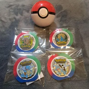 [한정판] 포켓파크 칸토 핀 배지 4개 세트 꼬부기 거북왕