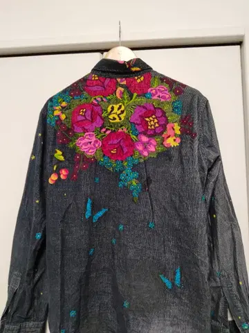 보헤미안즈 BOHEMIANS 꽃무늬 플라워 무늬 썸머 코듀로이 긴팔 셔츠