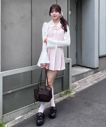 OLIVE des OLIVE YUI 기획 슬리브리스 셔츠 미니 원피스