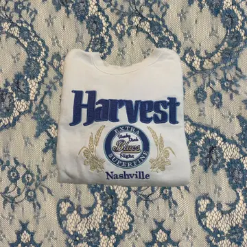 MOUSSY 화이트 맨투맨 Harvest Nashville