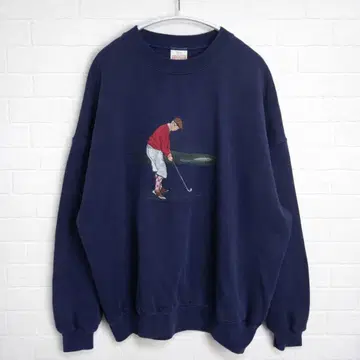 [ USA 구제 의류 ] Nutmeg 맨투맨 XL 네이비 골프 자수