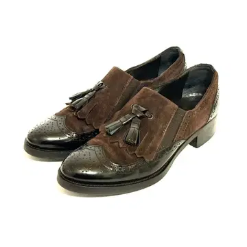 [ 이태리 제 ] 루카 그로시 퀼트 태슬 로퍼 브라운 35 매니시