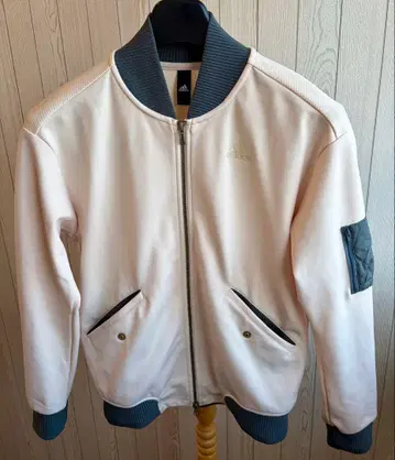 [새상품급] adidas 저지 블루종 L 핑크 x 카키 MA-1풍