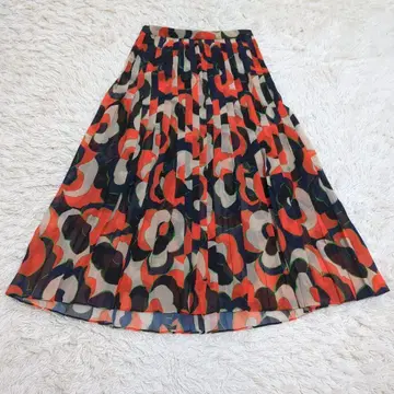 드리스반노튼 지오메트릭 꽃무늬 플리츠 스커트 플레어