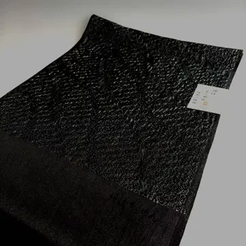 미사용 새상품 탄고 크레이프 원단 오비 띠 올림 블랙