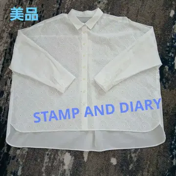 [새상품급] 스탬프앤다이어리 자수 블라우스 화이트