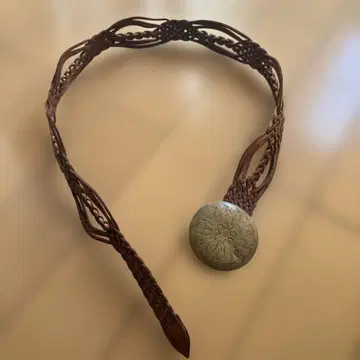 모로코제 뜨개질 가죽 벨트 레트로 Y2K 90년대 레어물 앤티크물