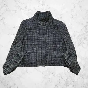 PRINGLE 1815 프링글 고급 직조 무늬 숏 자켓 체크 블랙