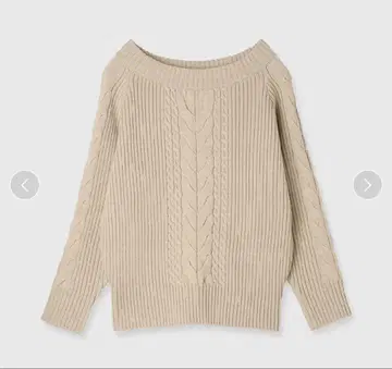 anuans 아뉴앙스 하이 게이지 케이블 니트 풀오버 베이지 새상품