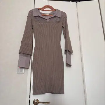 SNIDEL Sustaina 니트 오프숄더 니트 도킹 원피스