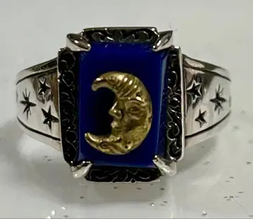 라피스 라줄리 초승달 반지