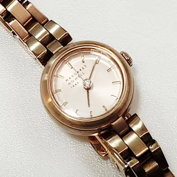 마가렛호웰 아이디어 손목시계 다이아몬드 핑크 골드 아날로그