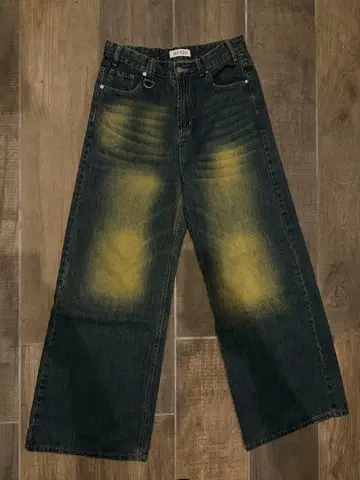 MENES 다크 블루 와이드 레그 데님