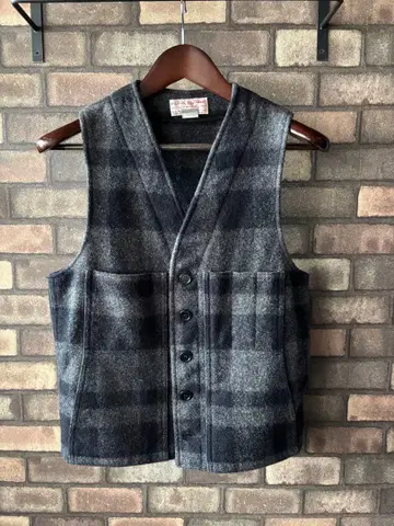 FILSON 필슨 매키노 울 베스트 체크 그레이 사이즈 38