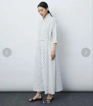 주말 한정 가격 LOISIR 오르카 도트 자카드 셔츠 원피스