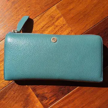 PELLE BORSA 터콰이즈 장지갑 지퍼식