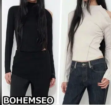 BOHEMIAN SEOUL HOOKED 터틀넥 블랙 T