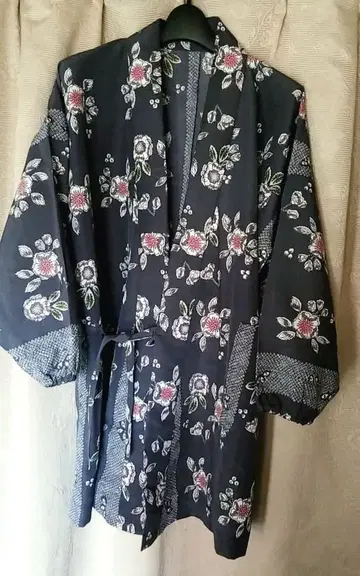 핸드메이드 작업복 롱 기장 꽃무늬 그레이 화학 섬유