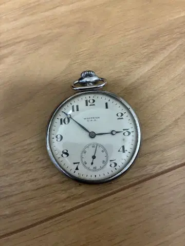 움직이는 새상품급 앤티크 WALTHAM U.S.A 수동 와인딩 회중시계