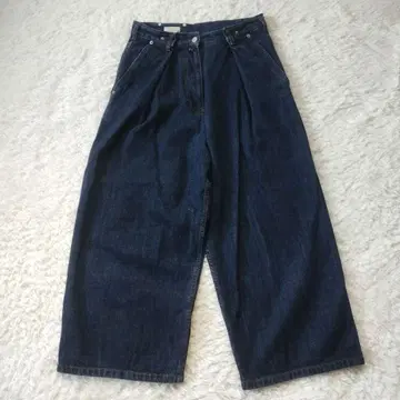 새상품급 드리스반노튼 배기 와이드 데님 팬츠 34 인디고 블루