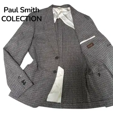 새상품급 폴스미스 컬렉션 테일러드 자켓 그레이 변형 올 패턴 실크 L