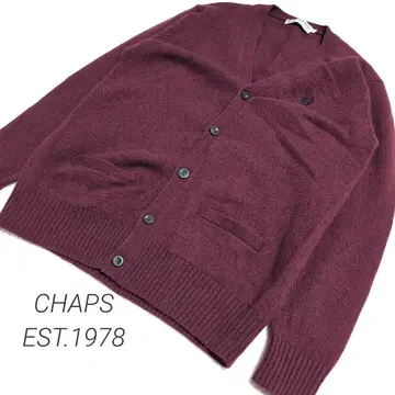 CHAPS EST.1978 울 100 니트 가디건 와인 컬러