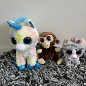 유니콘 원숭이 고양이 봉제 인형 세트