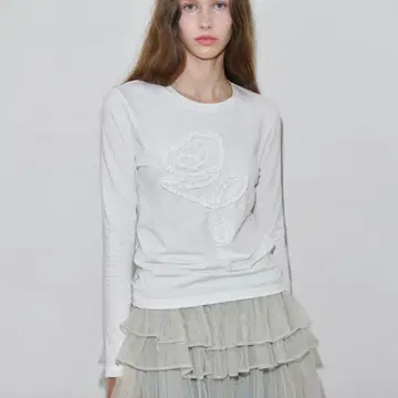 sinoon Rose Frill Long Sleeve (Cream) M