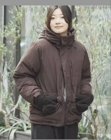 [ UR TECH ] 충전솜 후드 자켓 브라운 EKAL