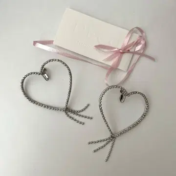 DECO depuis 1985 하트형 귀찌 실버