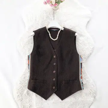 LEONARD*레오나르 실크 x 울 베스트 꽃무늬 라인 플라워 9