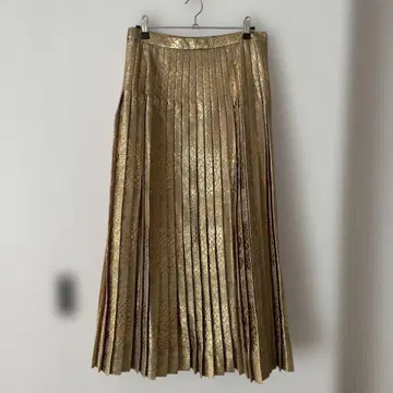 드리스반노튼 골드 플리츠 스커트