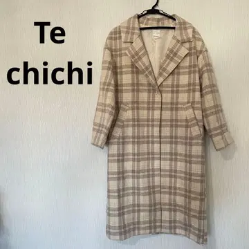 테치치 te chichi 롱 코트 체크 무늬 베이지 데이트 봄