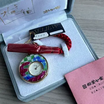 새상품급 꽃 유약 이나바 칠보 일본 의류 시계 쿼츠 시간의 선율