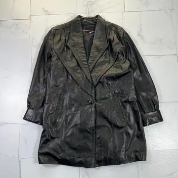 Leese 가죽 코트 가죽 자켓 양가죽 블랙 Free