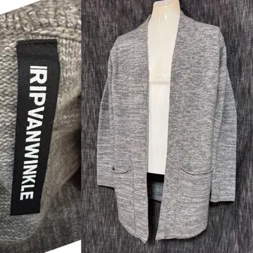 정가 37,400엔 RIPVANWINKLE 플레이팅 편직 니트 가디건