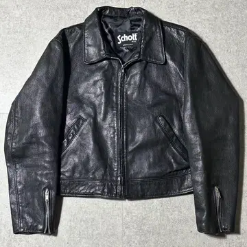 Schott 폴리스맨 가죽 자켓 싱글 라이더 L USA 짧은 기장