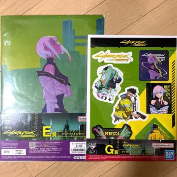 제일복권 사이버 펑크 엣지러너즈 E상 클리어 파일 G상 스티커