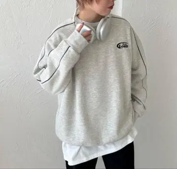 아프레 주르 미뇽 파이핑 라인 맨투맨 그레이 XL 속기모