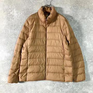 UNIQLO 다운 자켓 브라운 하이넥 무지 심플 아우터