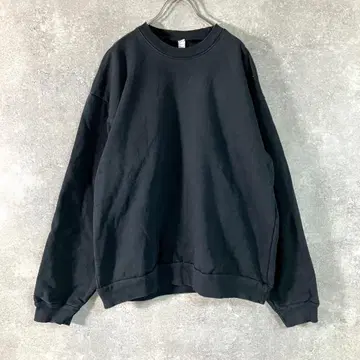 LOS ANGELES APPAREL USA제 맨투맨 블랙 어깨 드롭