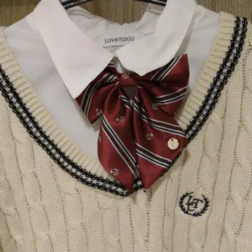 Lovetoxic 니트 스커트 리본 3종 세트 L 사이즈