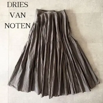 레어 드리스반노튼 개더 롱 플레어 스커트 36 브라운 계열