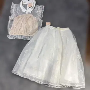 LizLisa 시스루 프릴 블라우스 스커트 셋업 가격 14,300엔